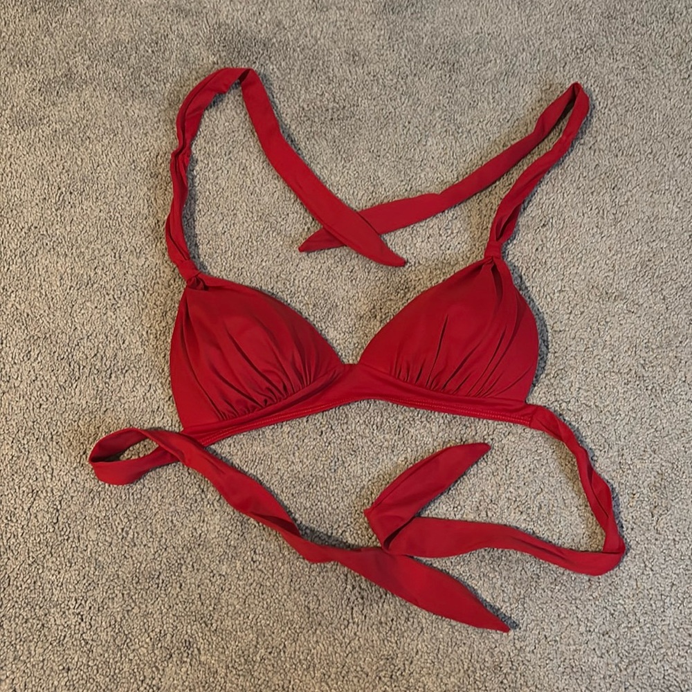 Red Tie Bikini Top